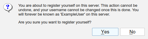 Click yes at the prompt to register yourself